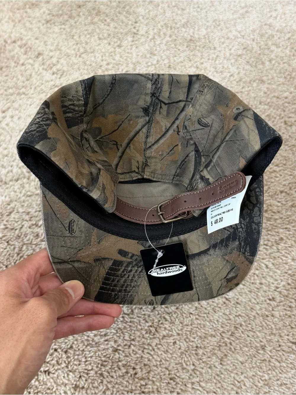 Supreme Red Box Logo Camo Camp Cap